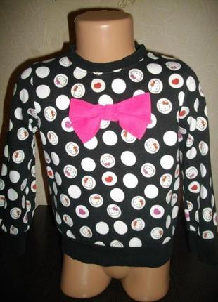 Кофта h&amp;m (hello kitty) внутри начесик,3-4 года (98-104 см)