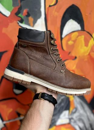 Tom tailor denim tex ботинки 41 размер кожаные коричневые оригинал