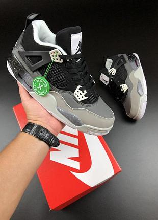 Мужские кожаные кроссовки в стиле nike air jordan 4 🆕 высокие джорданы