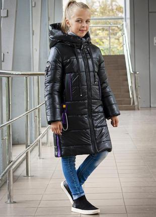Зимова куртка підліткова пальто оверсайз на дівчинку 10-18 років | тепла довга курточка пуховик для підлітків дівчат на зиму