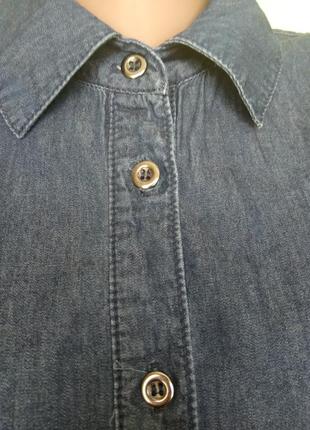Джинсова блуза рубашка рукав буф3 фото