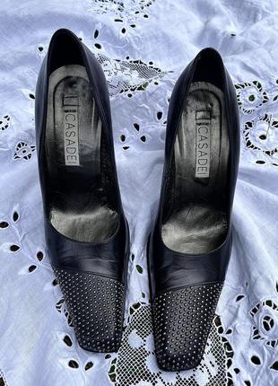 Кожаные туфли на высоком каблуке, made in italy2 фото