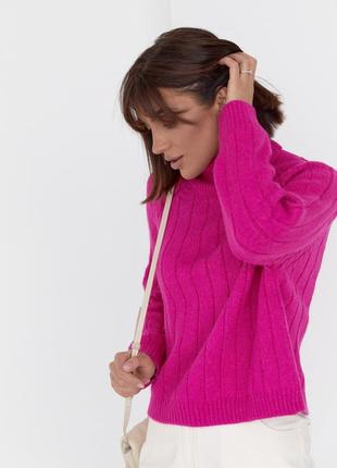 Жіночий в'язаний светр з рукавами-регланами3 фото