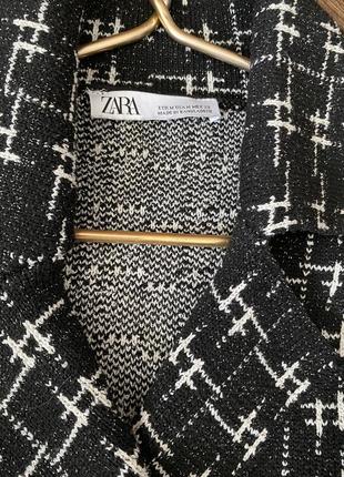 Твідовий піджак вязаний жакет піджак букле zara черно-белый пиджак вязаный пиджак кардиган твидовый пиджак4 фото