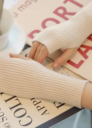 Мітенки / жіночі рукавички / рукавиці з напівпальцями / відкритими пальцями