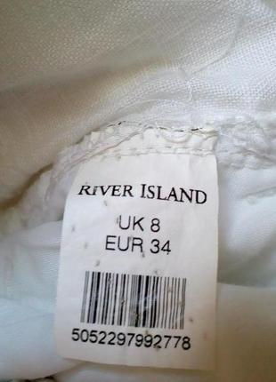 Белые льняные брюки шаровары river island9 фото