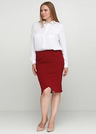 Юбка, на резинке, по колено, обтягивающая, карандаш, стрейчевая, размер l