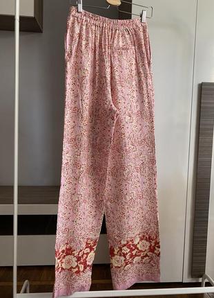 Zara брюки льон вільний крій8 фото