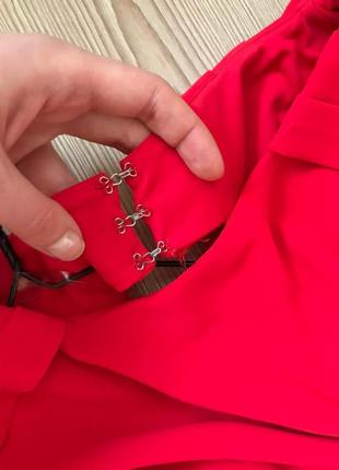 Длинное вечернее платье красное платье макси выпускное odrella с открытой спиной7 фото