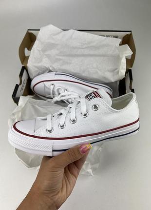 Converse chuck taylor all star ox m7652c белые, оригинальные кеды конверс3 фото