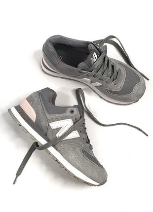 Кроссовки new balance 574 •grey white•4 фото