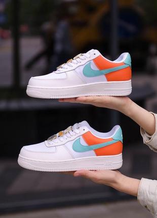 Кроссовки nike air force 1 low se white/orange1 фото