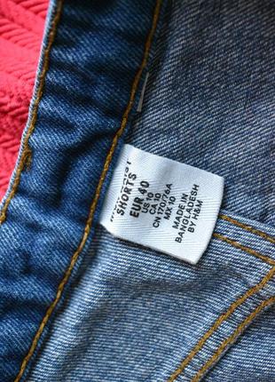Плотные базовые синие джинсовые шорты h&amp;m ^можная безопасная оплата^4 фото