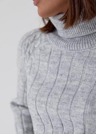 В´язаний светр з рукавами-регланами, сірий2 фото