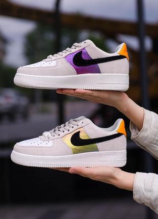 Кроссовки nike air force 1 low beige/black1 фото