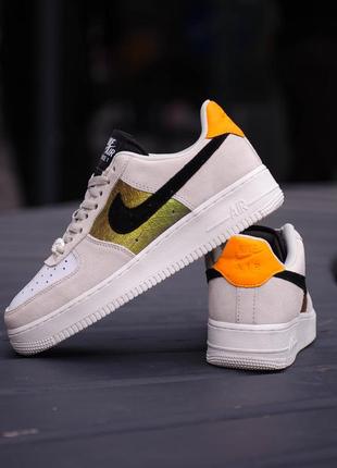 Кроссовки nike air force 1 low beige/black2 фото