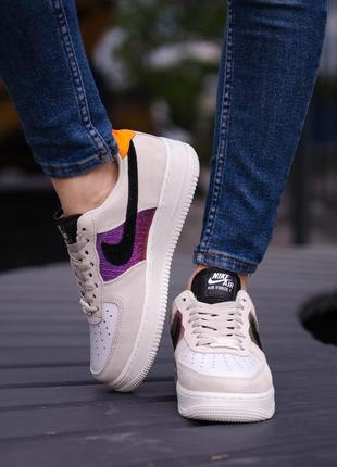 Кроссовки nike air force 1 low beige/black5 фото