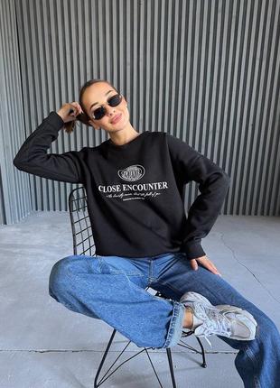 Свитшот с надписью на флисе