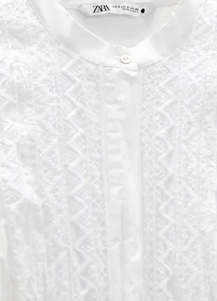 Zara рубашка белоснежная удлиненная большого размера поплин/мальчик2 фото
