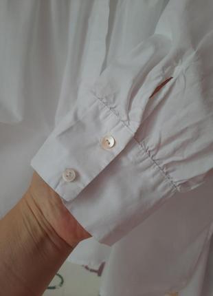 Zara рубашка белоснежная удлиненная большого размера поплин/мальчик8 фото