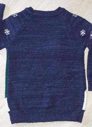 Новорічний светр 98-104 сніговик з ялинкою4 фото