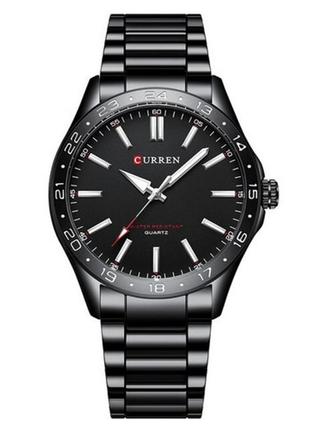 Чоловічий наручний кварцовий годинник curren 8452 all black