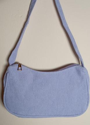 Сумка багет нова вельветова фіолетова сумочка3 фото