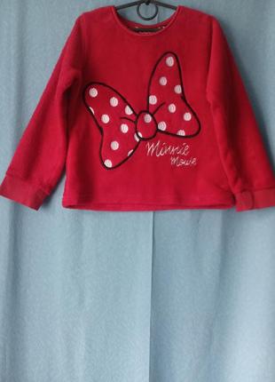 Кофта домашняя из штучего меха, лонгслив меховой minnie mouse disney 8-9/