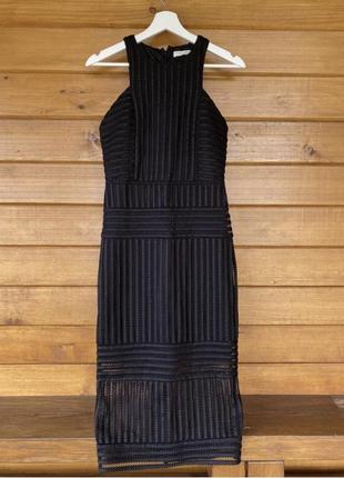 Элегантное вечернее черное платье миди vera lucy размер s/m5 фото
