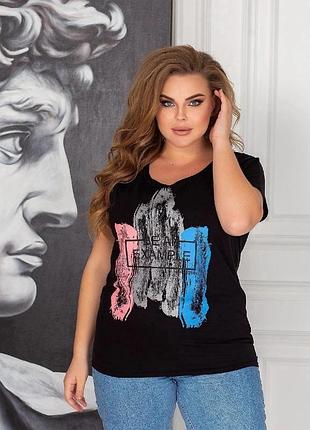 Футболка 🌺
р-р універсальний 50/54
 тканина турецька віскоза. квіта-білий, чорний, червоний.  сірий