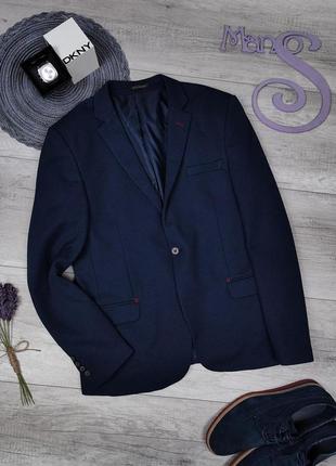 Мужской костюмный блейзер jack romeo темно-синий классический пиджак текстурный размер xl