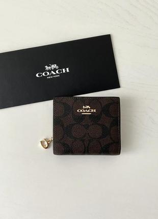 Coach snap wallet женский брендовый кожаный кошелек кожа коуч коач на подарок девушке жене дочери10 фото