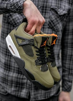 Мужские кроссовки nike air jordan 4 retro haki 41-44-46