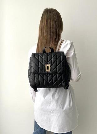 Женский брендовый кожаный рюкзак karl lagerfeld paris lafayette backpack оригинал карл лагерфельд ранец на подарок девушке