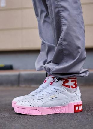 Кроссовки puma cali basket white pink женские