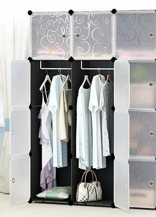 Пластикова складана шафа storage cube cabinet «мр 312-62» чорна (110х37х146см)