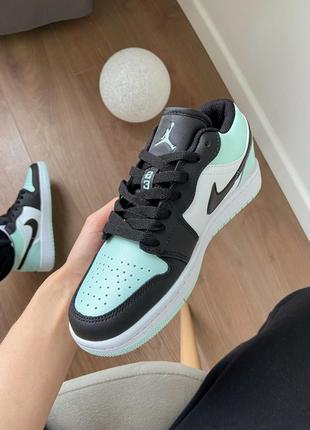 Кросівки air jordan 1 low mint/black5 фото