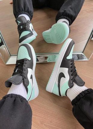 Кросівки air jordan 1 low mint/black4 фото