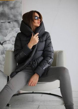 Пуховик женский короткий 42-56 зимняя куртка9 фото
