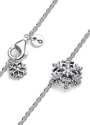 Ожерелье "блестящая снежинка" пандора2 фото