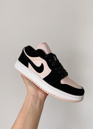 Кроссовки air jordan low black/pink2 фото