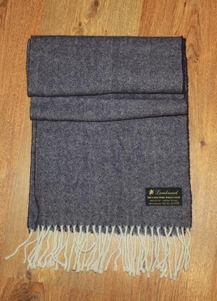 Вовняний шарф у ялинку 100% вовна lambswool 152*28 см. італія