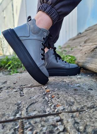 Кожаные демисезонные ботинки 34-40рр