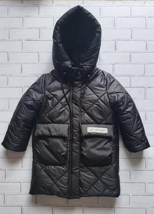 Пальто зима джессі для дівчинки, курточка, колір чорний, 122-146 зріст