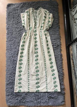 Zara стильна хлопкова сукня сарафан вишиванка