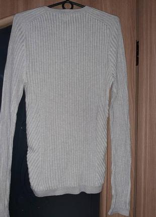 Удлиненный свитер бежевый м.2 фото