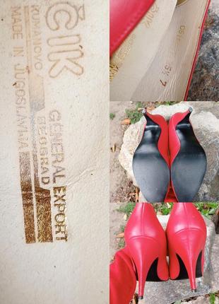 Туфли красные ботиночки винтаж югославская обувь 38-38'52 фото