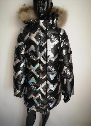 Теплая зимняя удлиненная куртка1 фото