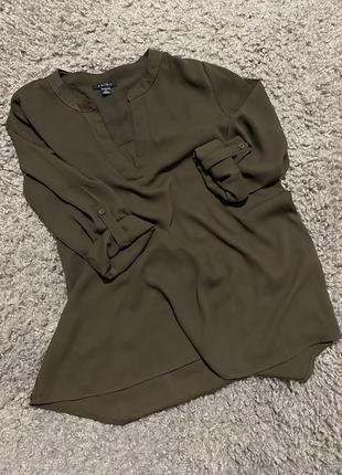 Рубашка блуза женская классическая цветная хаки от amisu1 фото