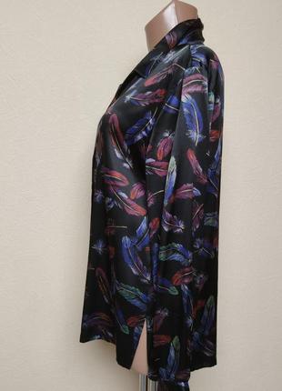 Шелковая рубашка принт перья city silk /4860/4 фото